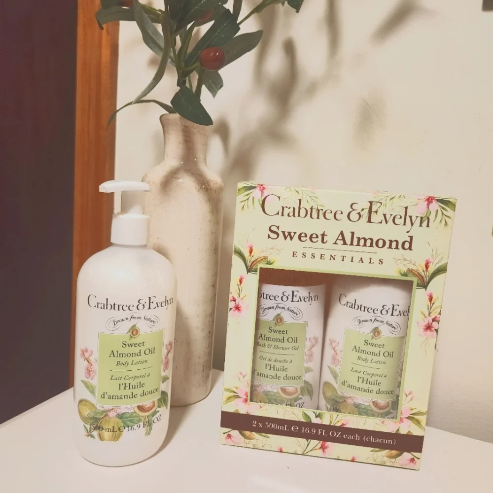 3-pc Crabtree & Evelyn Sweet Almond Oil Gift Set Body Lotion, Bath & Shower Wash